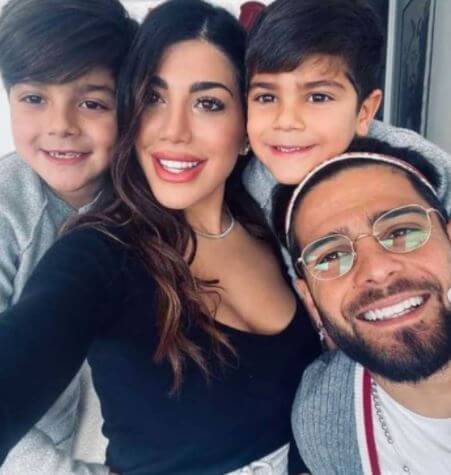 Genoveffa Darone with her husband Lorenzo Insigne and children.